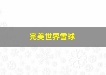 完美世界雪球