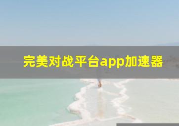 完美对战平台app加速器