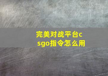 完美对战平台csgo指令怎么用