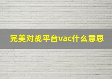 完美对战平台vac什么意思