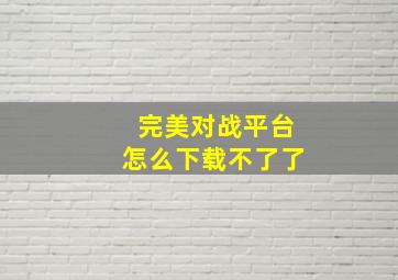 完美对战平台怎么下载不了了