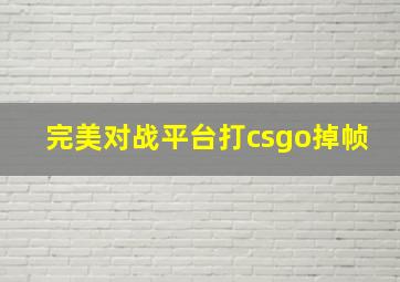 完美对战平台打csgo掉帧