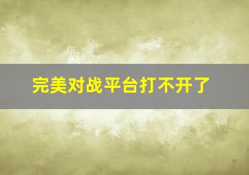 完美对战平台打不开了