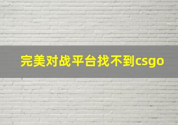 完美对战平台找不到csgo