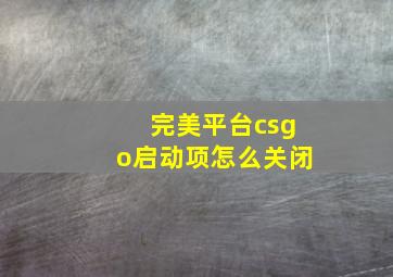 完美平台csgo启动项怎么关闭