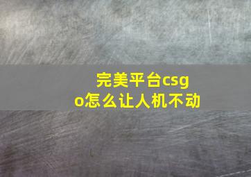 完美平台csgo怎么让人机不动