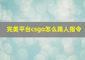 完美平台csgo怎么踢人指令