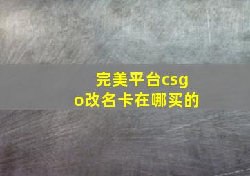 完美平台csgo改名卡在哪买的