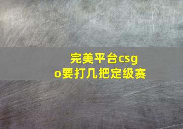 完美平台csgo要打几把定级赛