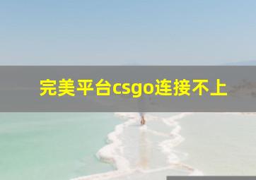 完美平台csgo连接不上