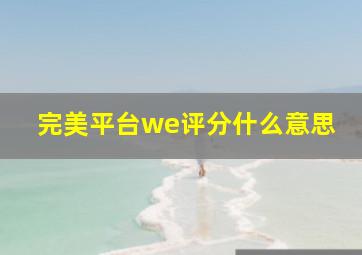 完美平台we评分什么意思