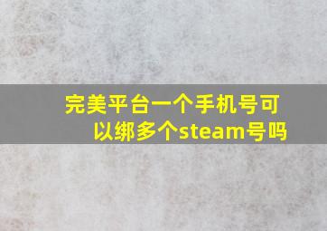 完美平台一个手机号可以绑多个steam号吗