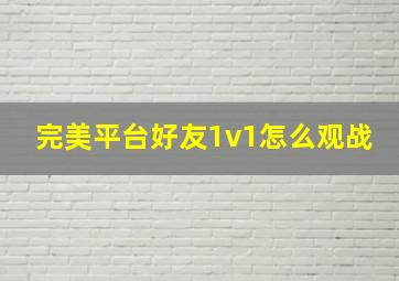 完美平台好友1v1怎么观战