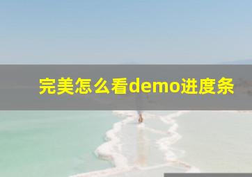 完美怎么看demo进度条