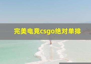 完美电竞csgo绝对单排