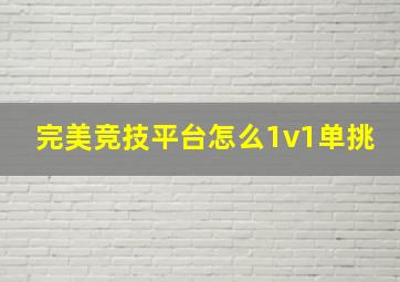 完美竞技平台怎么1v1单挑