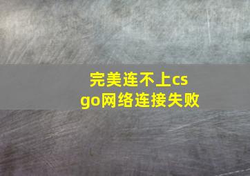 完美连不上csgo网络连接失败