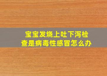 宝宝发烧上吐下泻检查是病毒性感冒怎么办