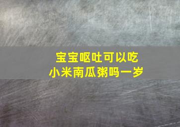 宝宝呕吐可以吃小米南瓜粥吗一岁