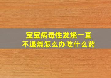 宝宝病毒性发烧一直不退烧怎么办吃什么药