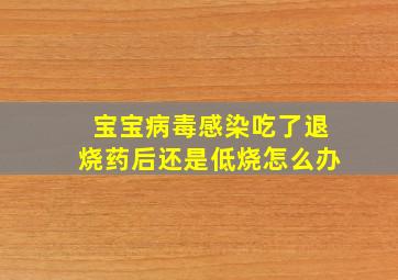 宝宝病毒感染吃了退烧药后还是低烧怎么办