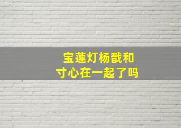 宝莲灯杨戬和寸心在一起了吗