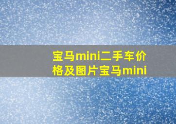 宝马mini二手车价格及图片宝马mini