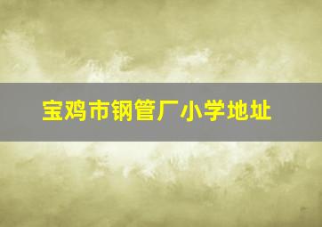 宝鸡市钢管厂小学地址