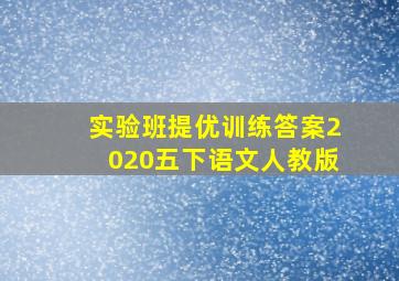 实验班提优训练答案2020五下语文人教版