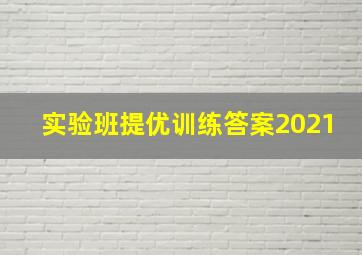 实验班提优训练答案2021