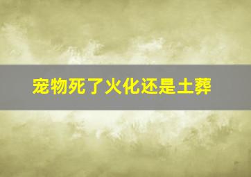 宠物死了火化还是土葬