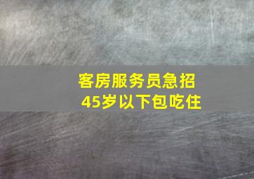 客房服务员急招45岁以下包吃住