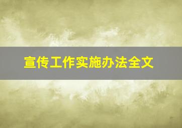 宣传工作实施办法全文