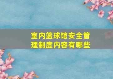 室内篮球馆安全管理制度内容有哪些