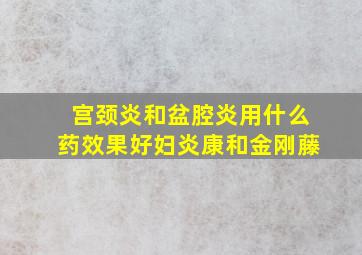 宫颈炎和盆腔炎用什么药效果好妇炎康和金刚藤