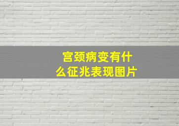 宫颈病变有什么征兆表现图片