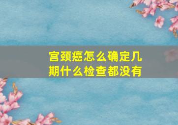 宫颈癌怎么确定几期什么检查都没有