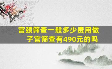 宫颈筛查一般多少费用做子宫筛查有490元的吗