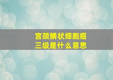 宫颈鳞状细胞癌三级是什么意思