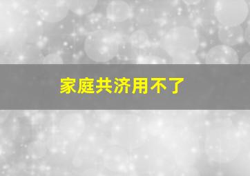 家庭共济用不了