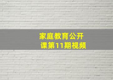 家庭教育公开课第11期视频