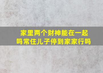 家里两个财神能在一起吗常住儿子停到家家行吗