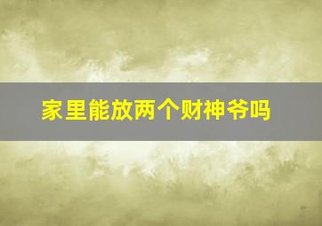 家里能放两个财神爷吗