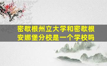 密歇根州立大学和密歇根安娜堡分校是一个学校吗