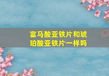 富马酸亚铁片和琥珀酸亚铁片一样吗