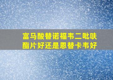 富马酸替诺福韦二吡呋酯片好还是恩替卡韦好