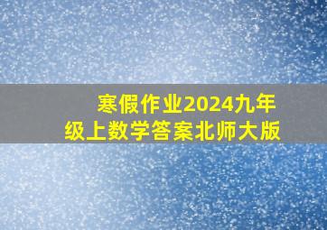 寒假作业2024九年级上数学答案北师大版