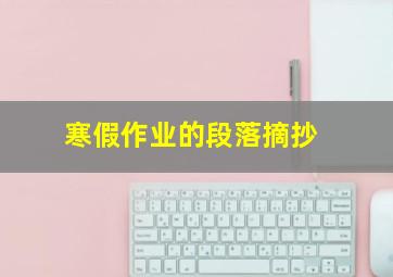 寒假作业的段落摘抄