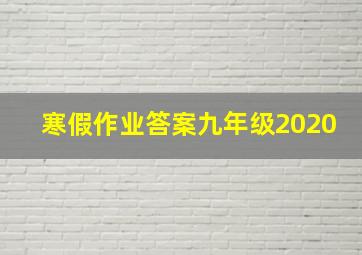 寒假作业答案九年级2020