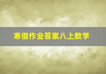 寒假作业答案八上数学